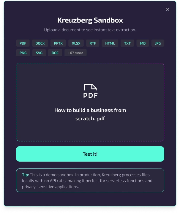 Sandbox: ready to test