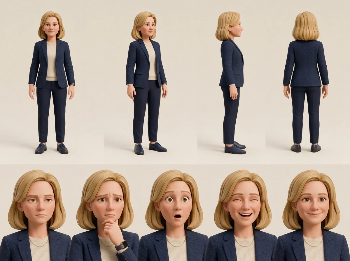 Mama has Superpowers: Clarissa's stylised 3D character sheet
